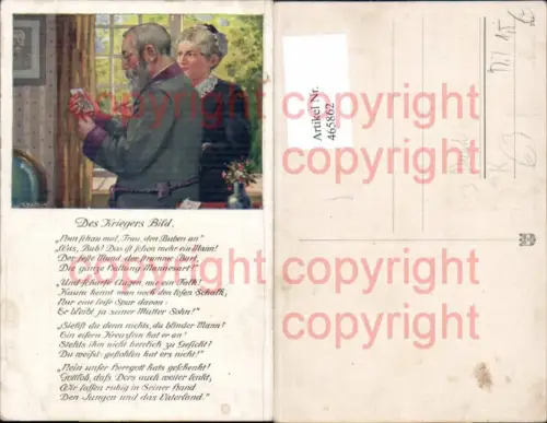 465862,Künstler Ak J. Durst Des Kriegers Bild Text Liedkarte Musik