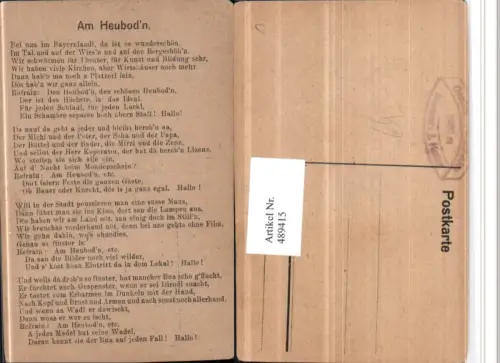 489415,Liedkarte Lied Am Heubodn Text