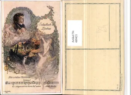 489421,Künstler AK O. Elsner Liedkarte Schubert Die schöne Müllerin