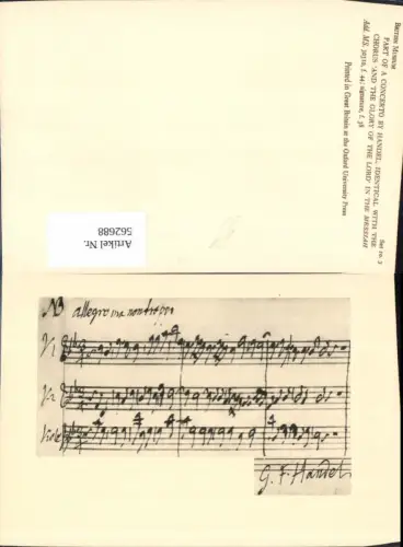 562688,Liedkarte Handel Chorus And the Glory of the Lord in the Messiah