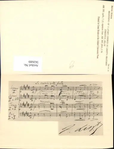 562689,Liedkarte Liszt Beginning of a 7-Part Chorus Oratorio Christus