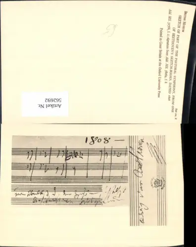562692,Liedkarte Sketch of Part of the Pastoral Symphony Beethoven
