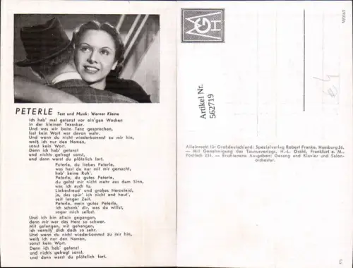 562719,Liedkarte Peterle Werner Kleine Paar
