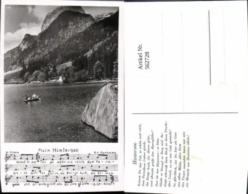 562728,Liedkarte Mein Hintersee H. Kraus F. A. Panhans