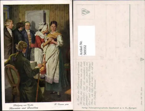 569332,Künstler AK F. Elssner Hermann u. Dorothea W. v. Goethe