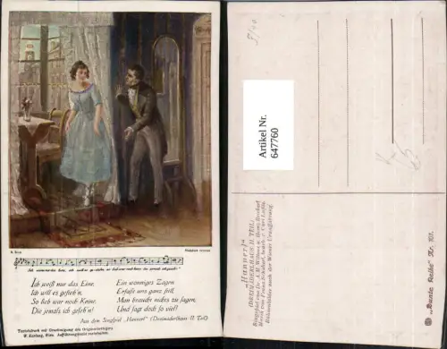 647760,Liedkarte A. Broch Singspiel Hannerl Dreimäderlhaus Operette Franz Schubert