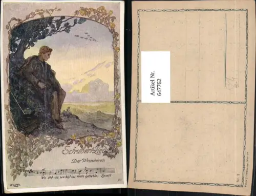 647762,Liedkarte O. Elsner Schubert-Lieder Der Wanderer