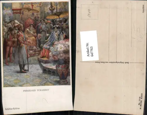 647763,Liedkarte P. Rintz Prinzessin Turandot Schiller-Zyklus pub M. Munk 1113