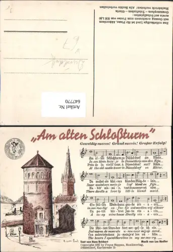 647770,Liedkarte Am alten Schloßturm Hans Reichert Leo Hedler Düsseldorf