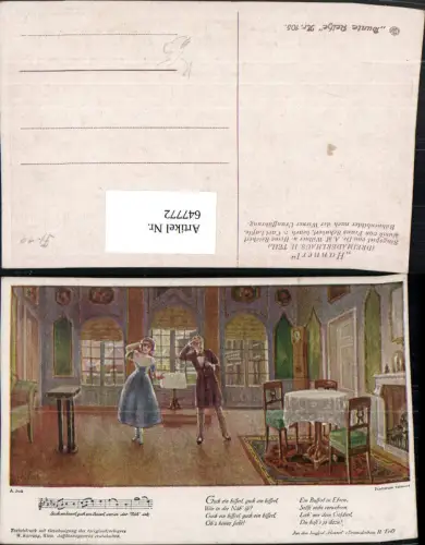 647772,Liedkarte A. Broch Hannerl Dreimäderlhaus II Teil Schubert