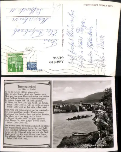 647776,Liedkarte Trompeterlied Viktor v. Scheffel Trompeter v. Säckingen