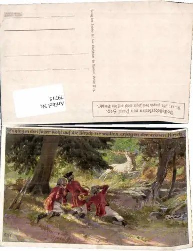 79715,Paul Hey Volksliedkarte 25 Drei Jäger wohl auf Pirsch