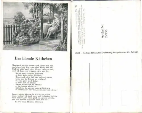 79736,Liedkarte Das Blonde Kätchen Böttger 93 stricken