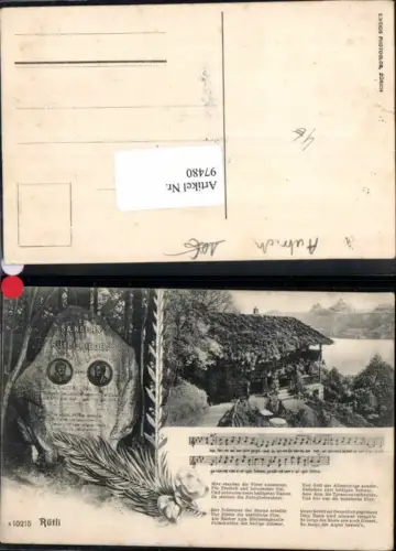 97480,Rütli Liedkarte Schweiz Lied AK Musik