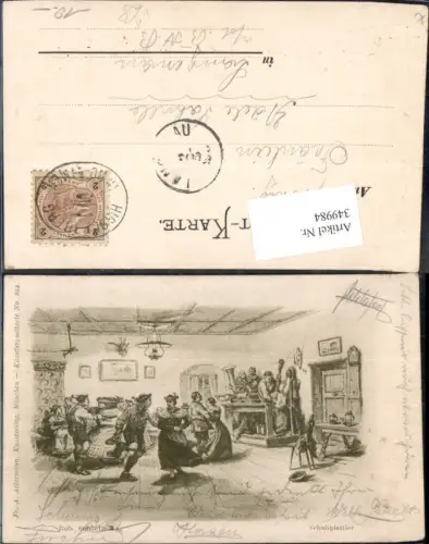 349984,Künstler Ak Robert Schleich Schuhplattler Tanzen Tracht Musik pub F. A. Ackermann 354
