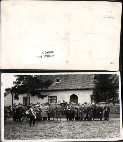 400926,Foto Ak Gruppenbild Instrumente Tuba Trachtenkapelle Musik