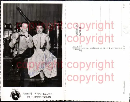 465800,Annie Fratellini Philippe Brun Instrumente Musiker Autogramm