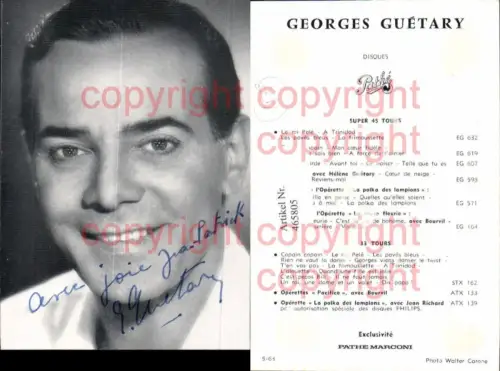 465805,Goerges Guetary Pathe Musiker Autogramm