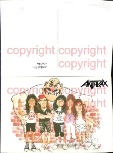 466746,Künstler AK Musiker Band Anthrax Karikatur Riese