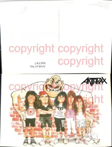 466747,Künstler AK Musiker Band Anthrax Karikatur Riese