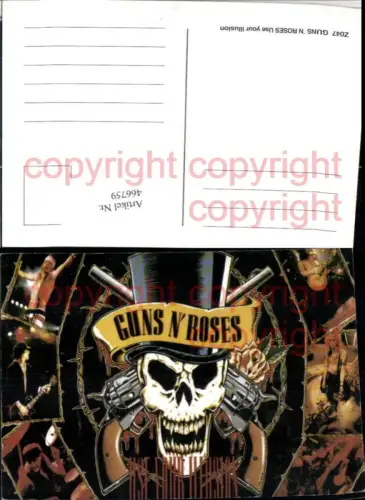 466759,Musiker Band Guns n Roses Mehrbildkarte Totenkopf