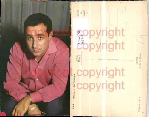 466844,Musiker Sänger Richard Anthony Portrait