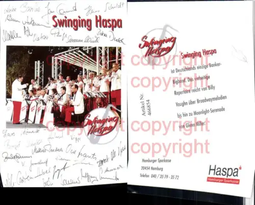 466854,Autogrammkarte Orchester Banker-Bigband Swinging Haspa Autogramme