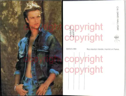 466958,Autogrammkarte Musiker David Hallyday