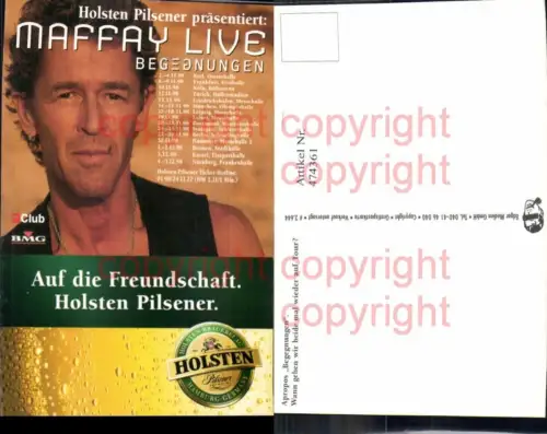 474361,Musiker Band Peter Maffay Begegnungen Reklame Holsten Pilsener Bier
