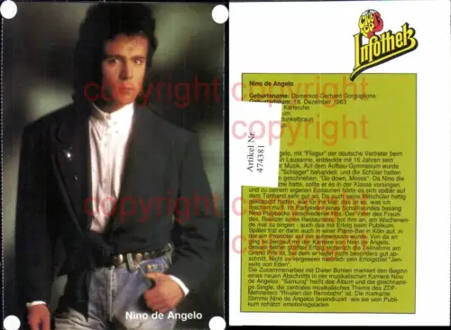474381,Musiker Band Nino de Angelo Club top 13 Infothek