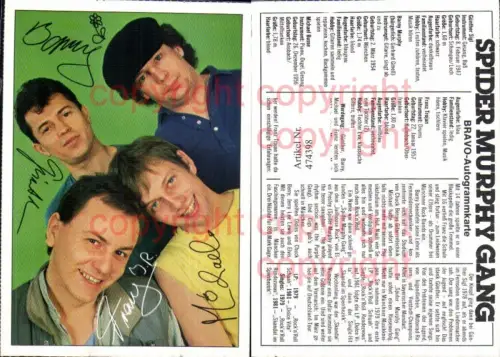 474398,Musiker Band Spider Murphy Gang Bravo Autogrammkarte