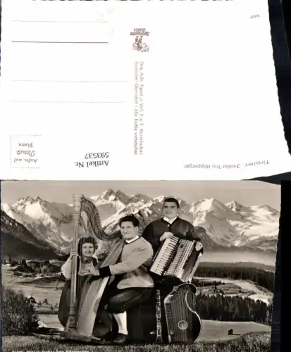 593537,Tiroler Jodler Trio Höpperger Klarinette Ziehharmonika Harfe