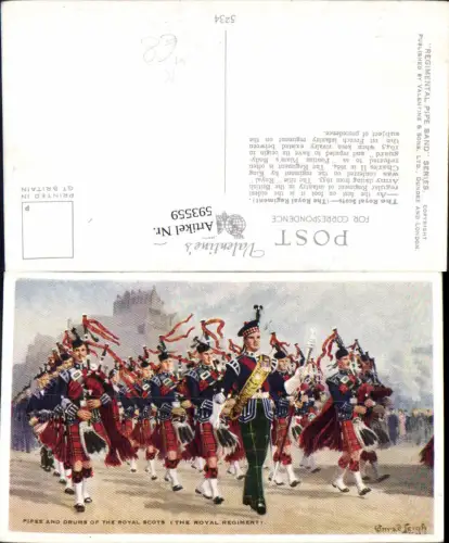 593559,Künstler AK Conrad Leigh Scots Scotland Royal Scots Dudelsack pipe