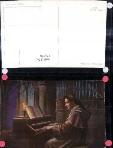 123378,Künstler Ak Schweninger Ave Maria Mann Mönch Orgel Kerzenschein