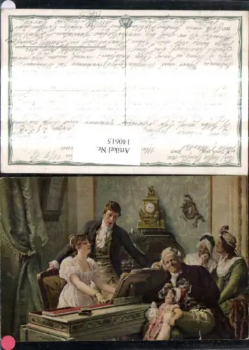 140615,Künstler Ak F. Simm Duett Musik Frau a. Klavier Gesang