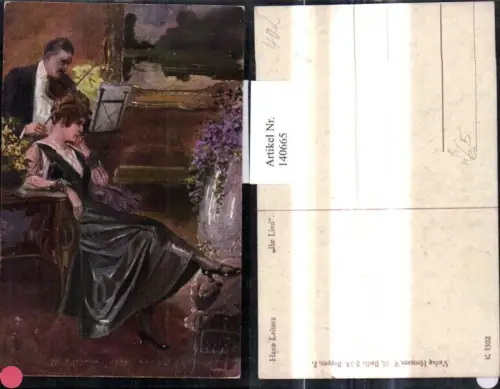 140665,Künstler Ak Hans Leiter Ihr Lied Mann spielt Geige Musik Frau