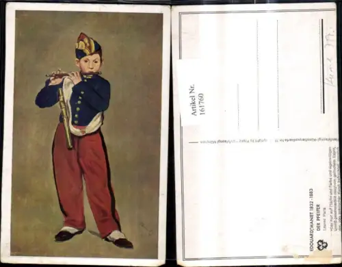 161760,Künstler Ak Edouard Manet Der Pfeifer Junge Bub m. Flöte Musik