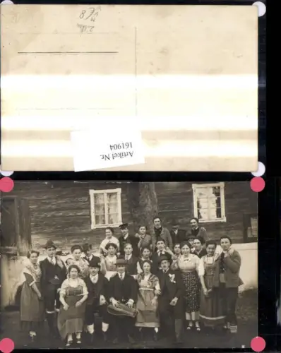 161904,Foto Ak Paare m. Gruppenbild Zither Tracht pub F. Strasser Mettmach