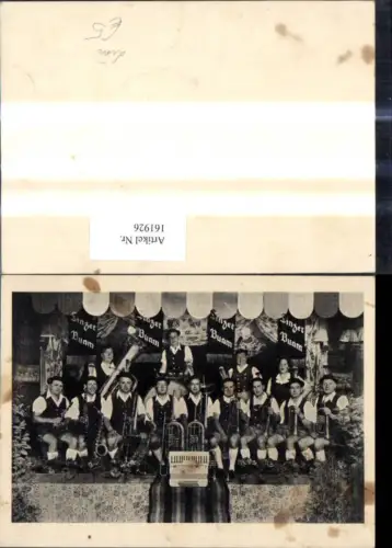 161926,Foto Linz Linzer Buam Gruppenbild Musikanten Musik Instrumente Bühne