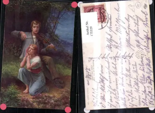 175329,Ad. Liebscher Heimweh Mann m. Geige Frau