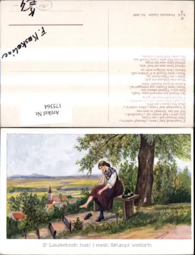 175364,Künstler AK F. Kaskeline Z Lauterbach hab i mein Stumpf verlorn Deutsche Lieder 6668