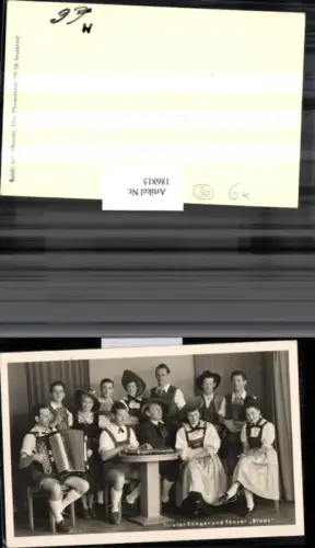 186815,Tiroler Sänger u. Tänzer Blaas Gruppenfoto Zither Ziehharmonika Tracht