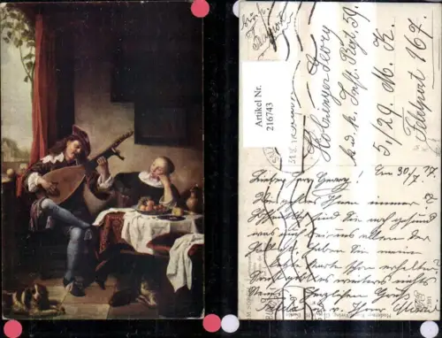 216743,Künstler Ak M. Sorch Lautenspieler Laute