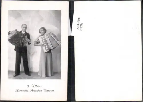 216755,Musik 2 Hiltons Harmonika Accordion Virtuosen Frau Mann Ziehharmoniker Instrument
