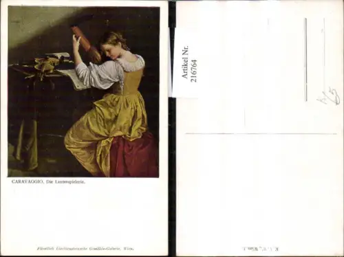 216764,Künstler Ak Caravaggio Die Lautenspielerin Frau Laute Klavier Geige Instrumente Musik