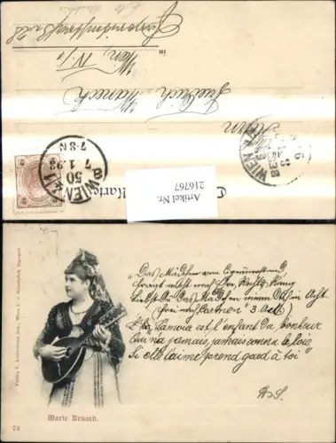 216767,Frau Tracht Laute Marie Renard Instrument Musik