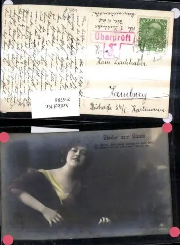 216786,Litho Lieder z. Laute Frau Spruch Text pub RPH 4128/6