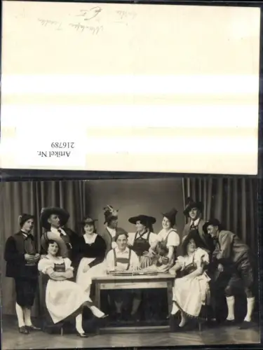 216789,Gruppenbild Frau Männer i. Montafoner Trachten Montafon Zither Gitarre Hut Musik