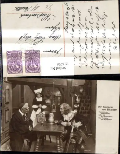 216796,Der Trompeter v. Säkkingen Spruch Text Wein Weinglas Pfarrer pub RPH 533/2
