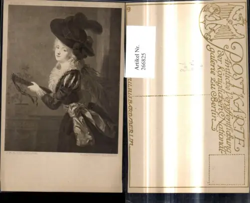 266825,Künstler Ak J. F. A. Tischbein Lautenspielerin Frau Portrait Laute Hut Musik